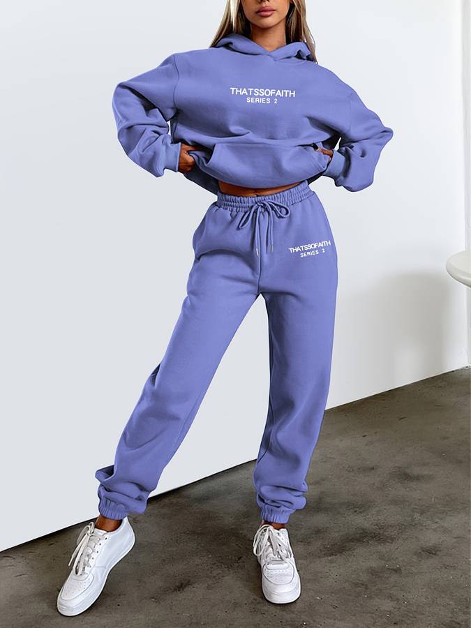 Women's Two-Piece Hoodie and Jogger Pants Set