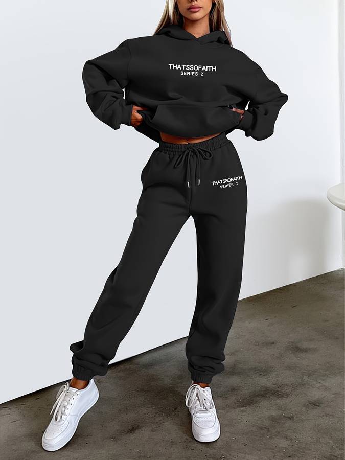 Women's Two-Piece Hoodie and Jogger Pants Set