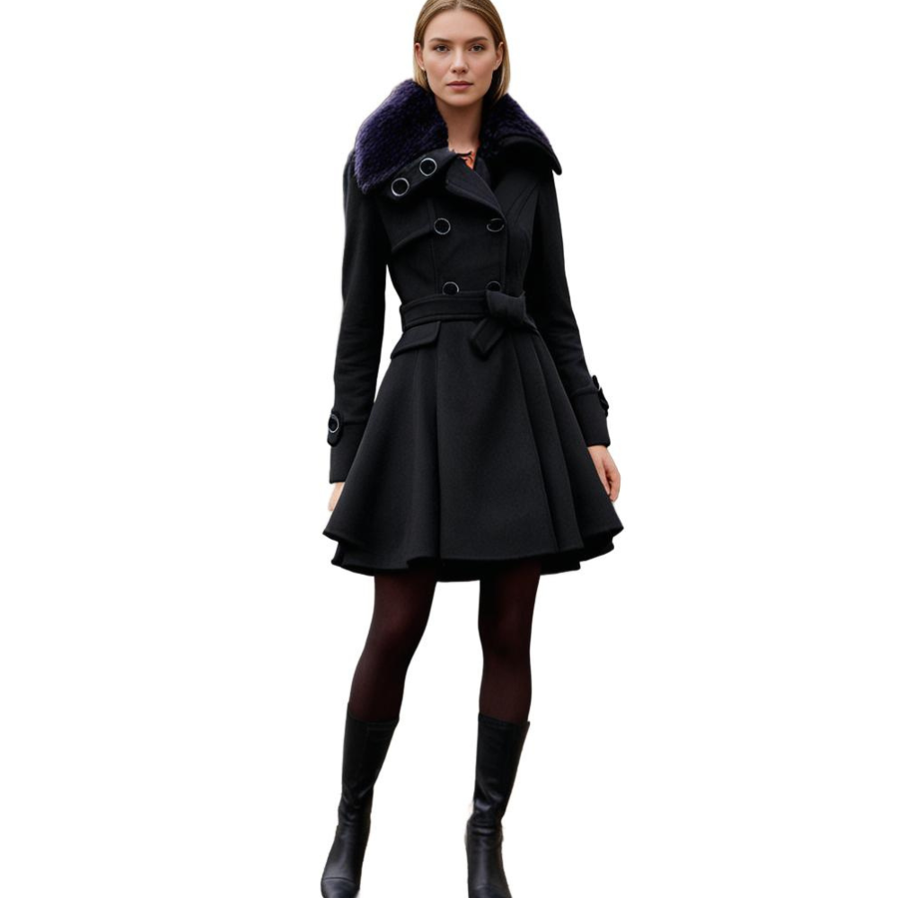 Women’s Double-Breasted Belted Winter Coat