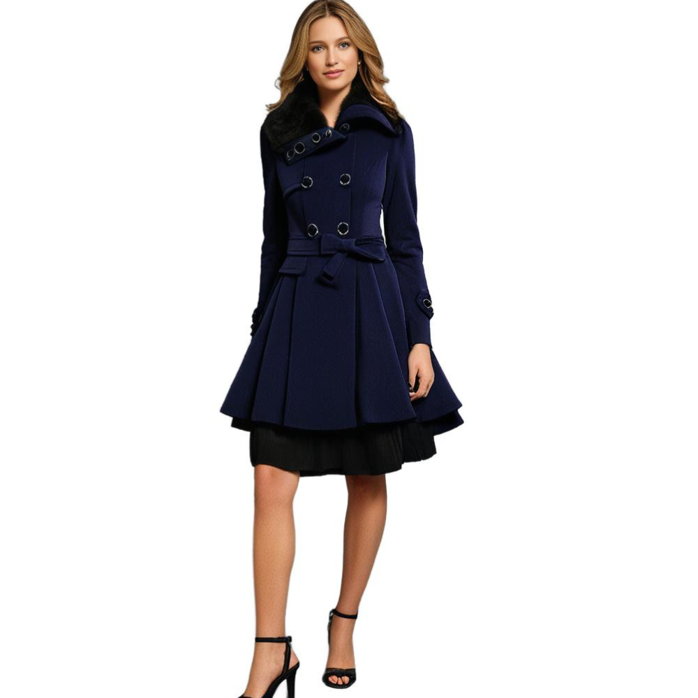 Women’s Double-Breasted Belted Winter Coat