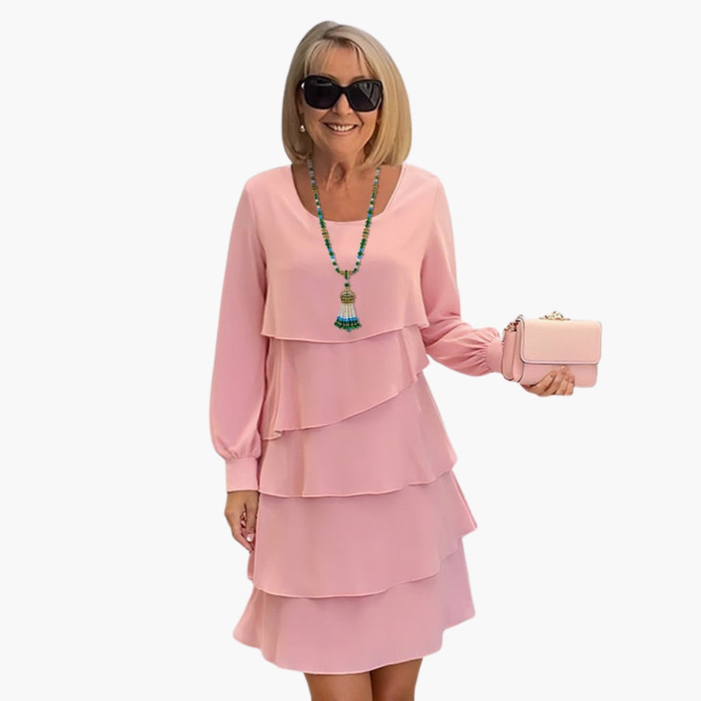 Women's Long Sleeve Tiered Dress