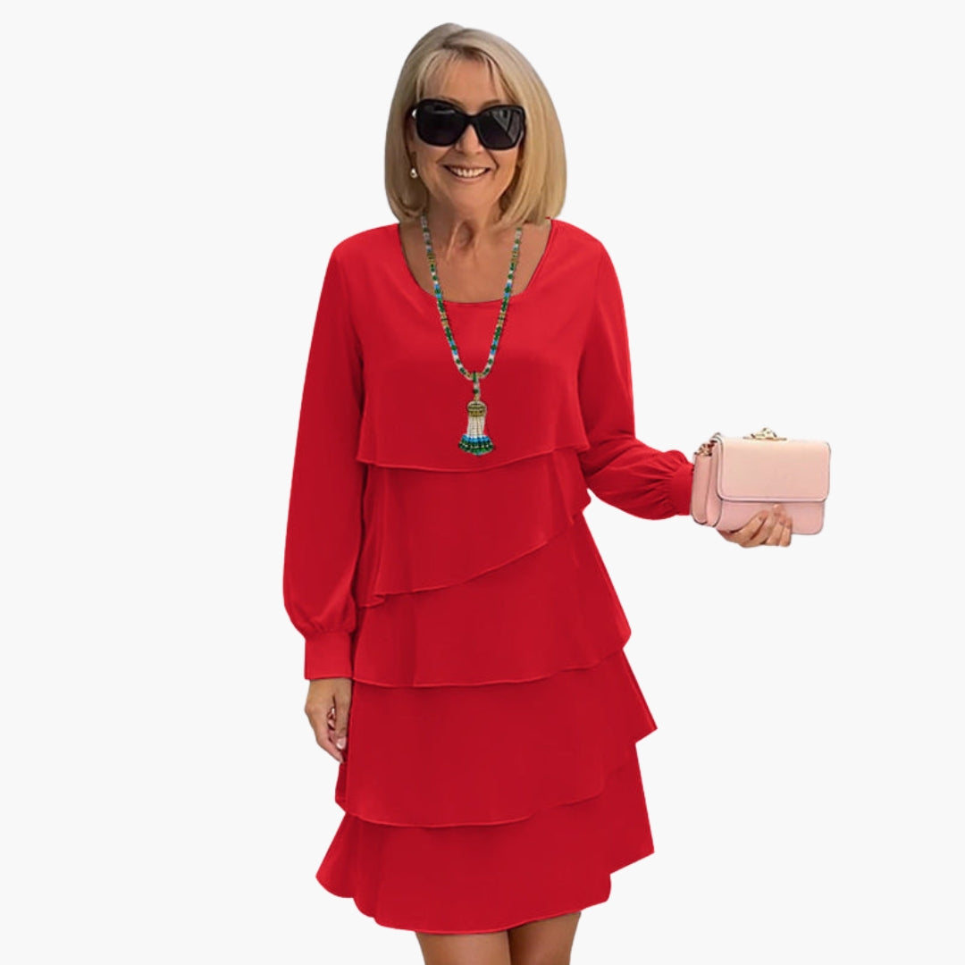 Women's Long Sleeve Tiered Dress