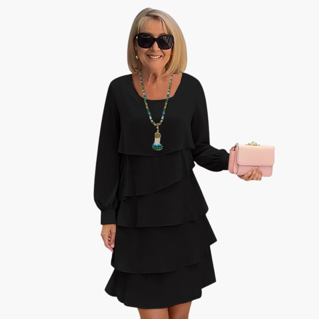 Women's Long Sleeve Tiered Dress