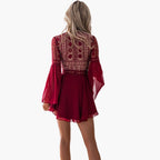 Women's Boho Lace Mini Dress