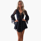 Women's Boho Lace Mini Dress