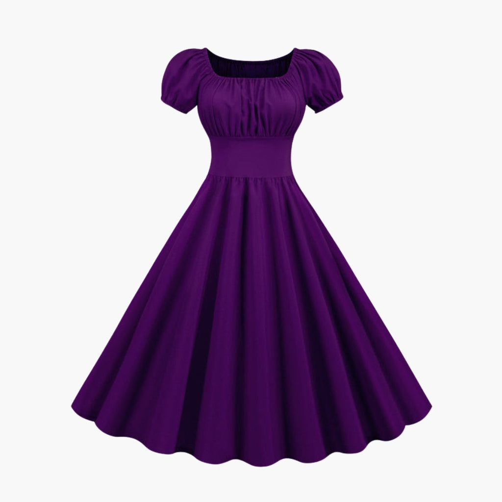 Women's Square Neck Puff Sleeve Dress