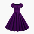 Women's Square Neck Puff Sleeve Dress