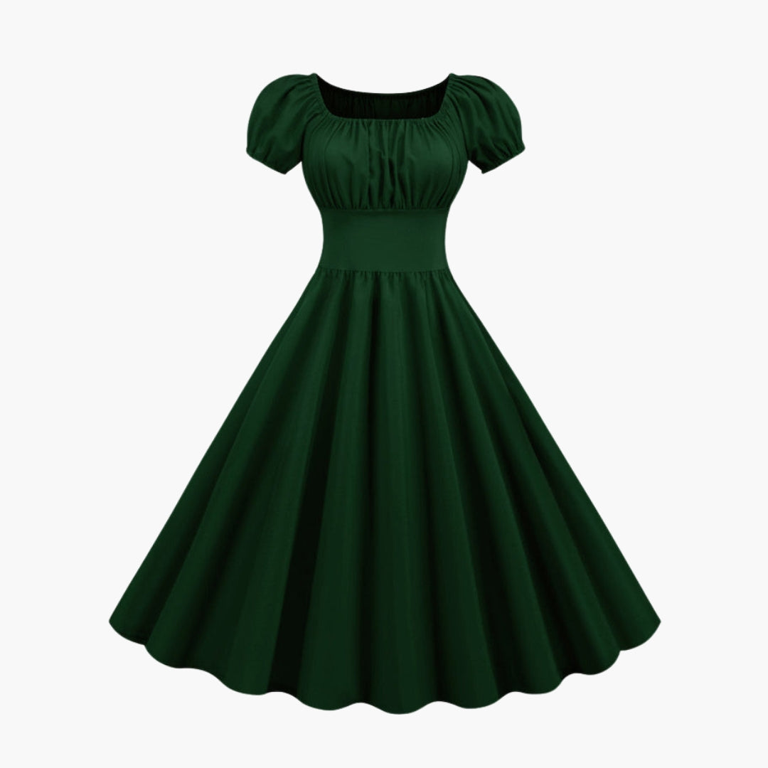 Women's Square Neck Puff Sleeve Dress