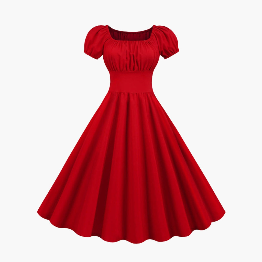 Women's Square Neck Puff Sleeve Dress