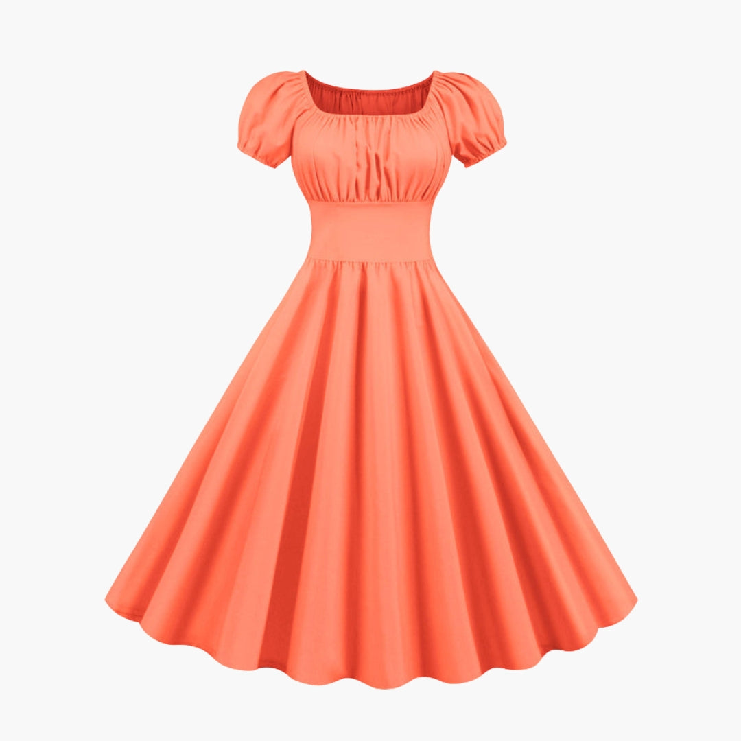Women's Square Neck Puff Sleeve Dress