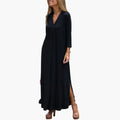 Women's V Neck Side Slit Maxi Dress