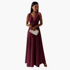 Women's Sleeveless Wrap Maxi Dress