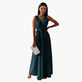 Women's Sleeveless Wrap Maxi Dress