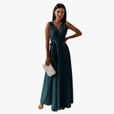 Women's Sleeveless Wrap Maxi Dress