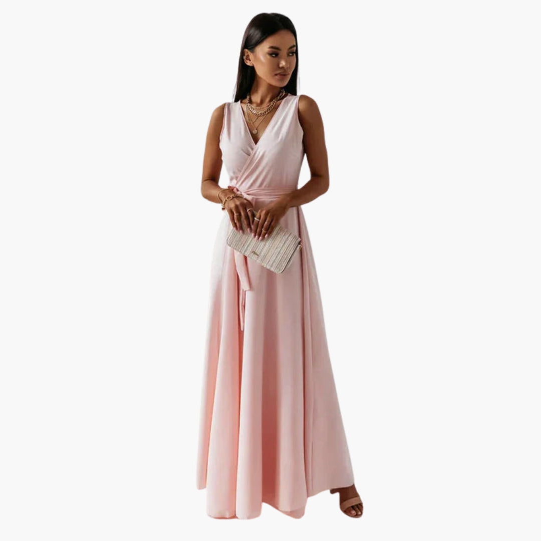 Women's Sleeveless Wrap Maxi Dress