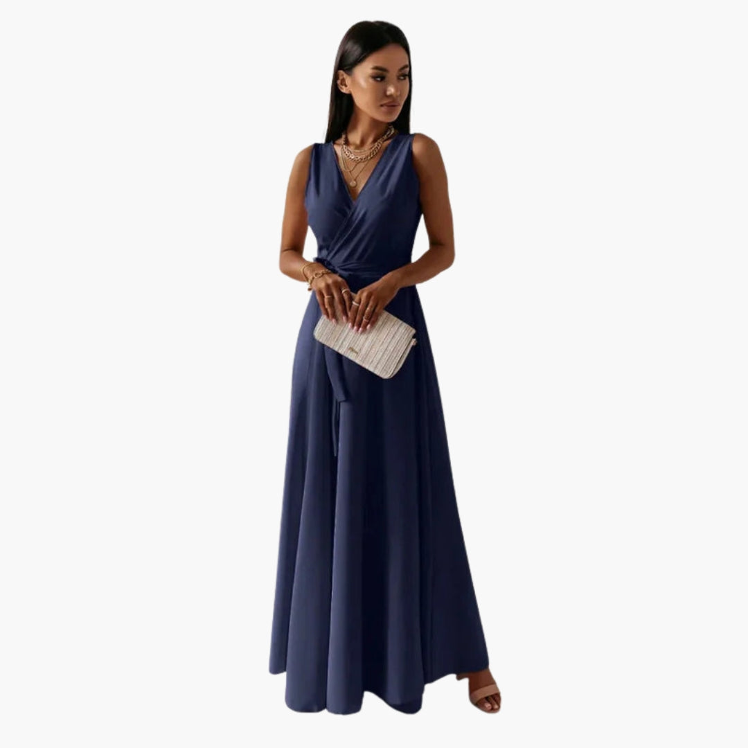 Women's Sleeveless Wrap Maxi Dress