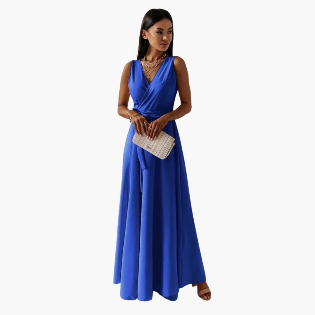 Women's Sleeveless Wrap Maxi Dress
