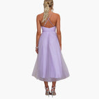 Women's Corset Style Tulle Midi Dress
