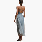 Women's Corset Style Tulle Midi Dress