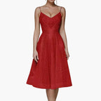 Women's Embellished V Neck Midi Dress