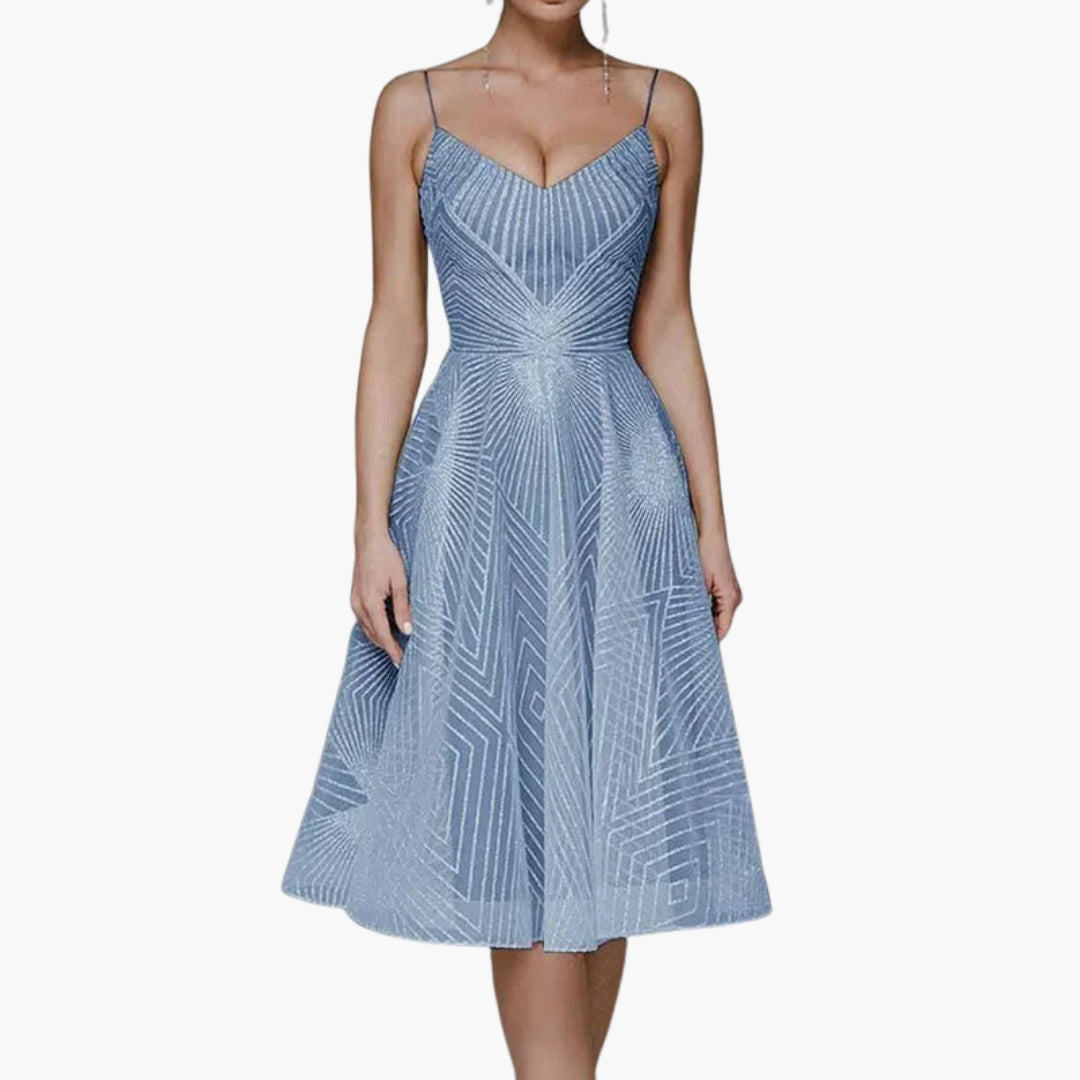 Women's Embellished V Neck Midi Dress