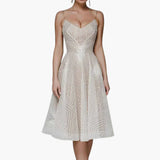 Women's Embellished V Neck Midi Dress