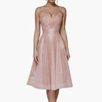 Women's Embellished V Neck Midi Dress