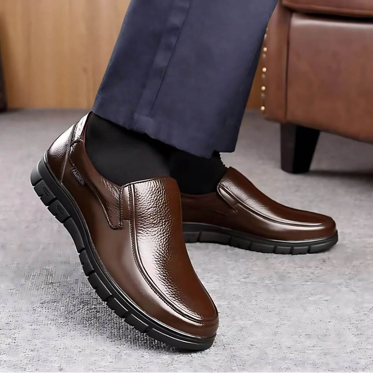 Men's Slip-On Loafers with Chunky Soles