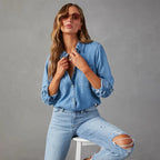Women’s Relaxed Fit Denim Button Shirt