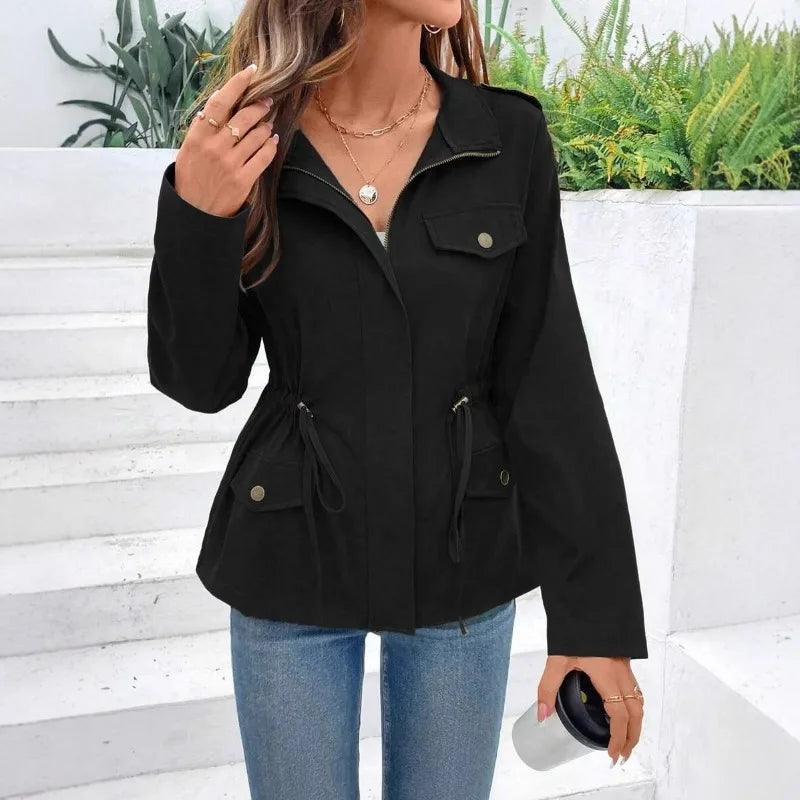 Women’s Army Jacket with Drawstring Waist
