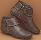 Women’s Contrast Strap Flat Ankle Boots