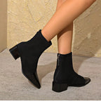 Women’s Pointed-Toe Block Heel Ankle Boots