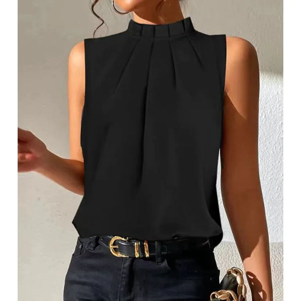 Women's Mock Neck Cold Shoulder Blouse