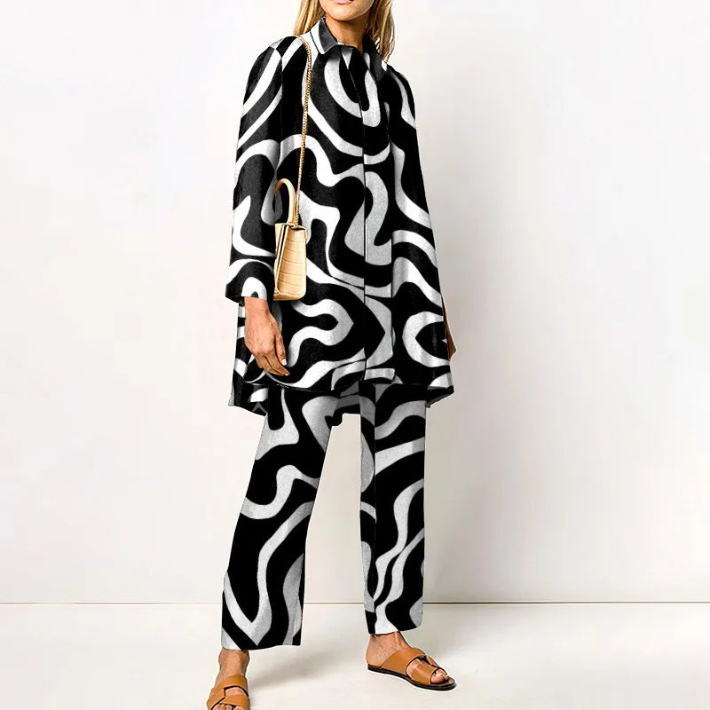 Women's Geometric Print Two Piece Set