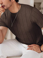 Men's Ribbed Knit T-Shirt