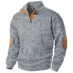 Men’s Stand Collar Elbow Patch Sweater