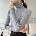 Women’s Turtleneck Sweater with Ribbed Texture