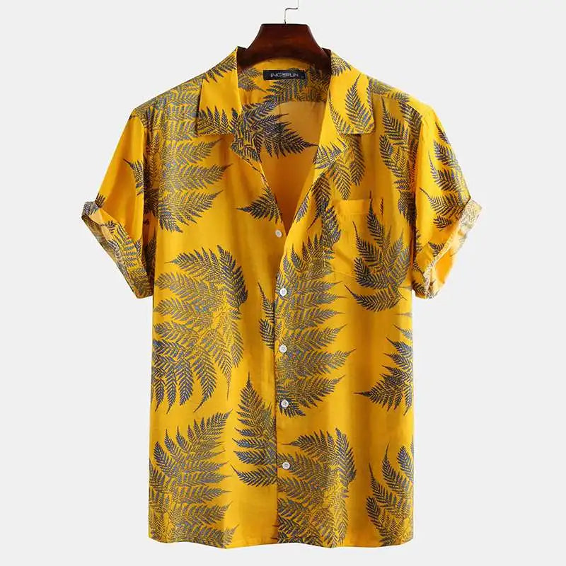 Men's Tropical Print Short Sleeve Shirt