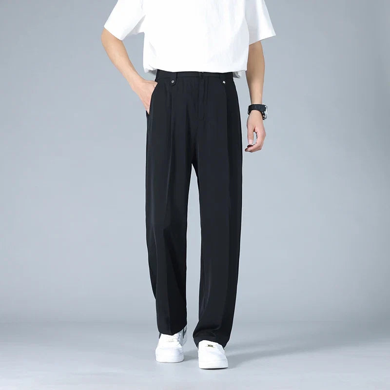 Men’s Pleated Wide Leg Dress Pants