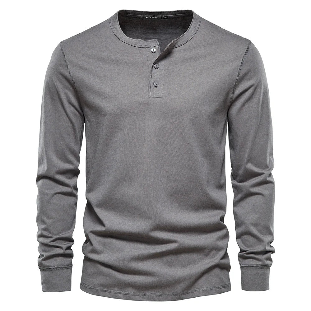 Men's Long Sleeve Henley Shirt