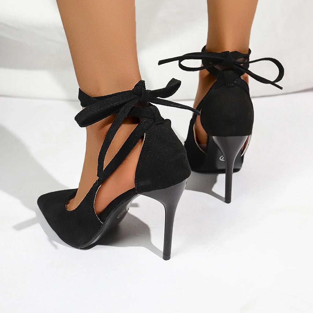 Women’s Pointed-Toe Ankle-Tie Heels