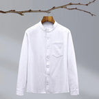 Men's Mandarin Collar Long Sleeve Shirt