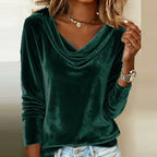 Women’s Draped Cowl Neck Long Sleeve Sweater