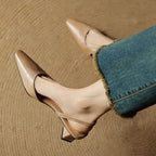 Women's Pointed Toe Slingback Low Heel Pumps