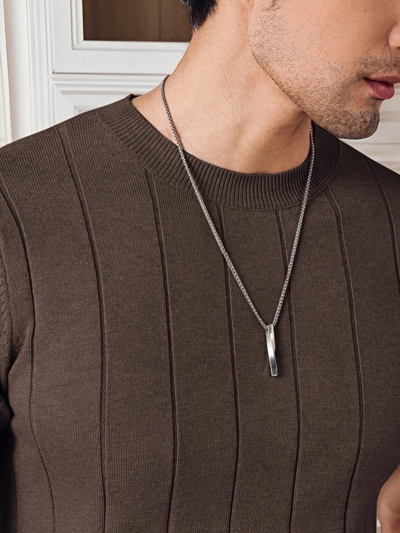 Men's Ribbed Knit T-Shirt
