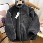 Women's Textured Zip-Front Jacket with Stand Collar