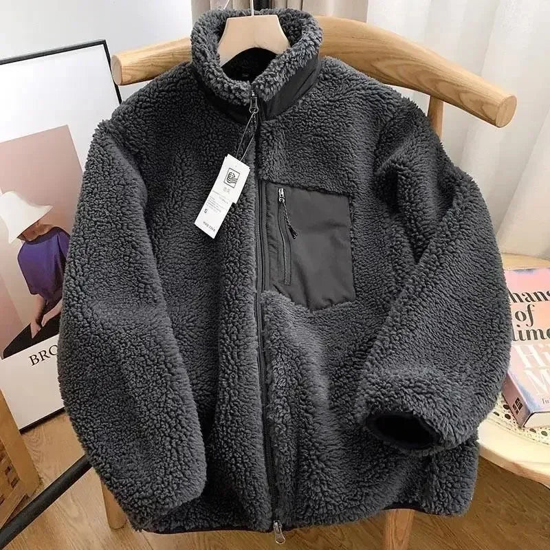 Women's Textured Zip-Front Jacket with Stand Collar