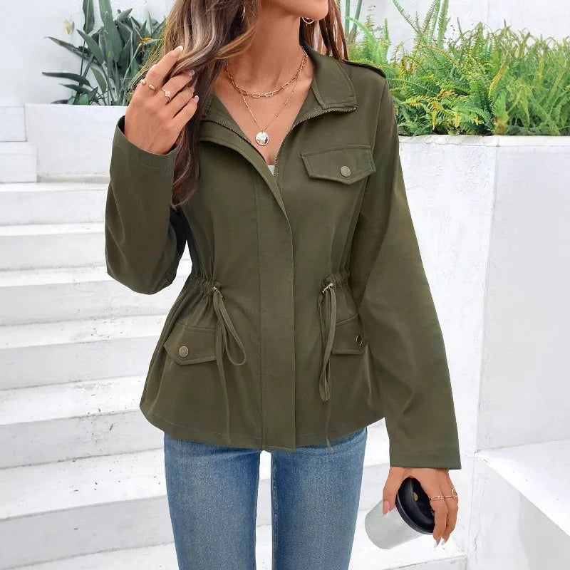 Women’s Army Jacket with Drawstring Waist