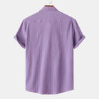Men’s Textured Short Sleeve Button-Up Shirt
