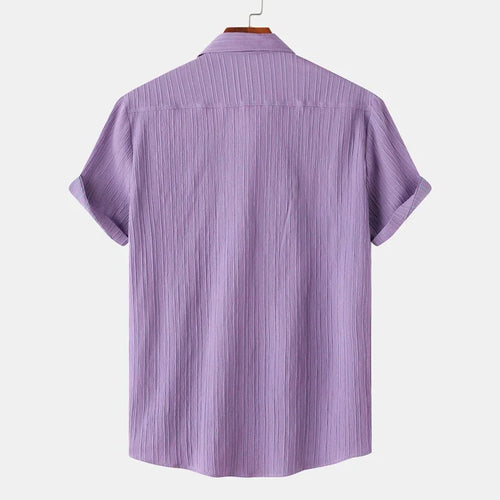 Men’s Textured Short Sleeve Button-Up Shirt